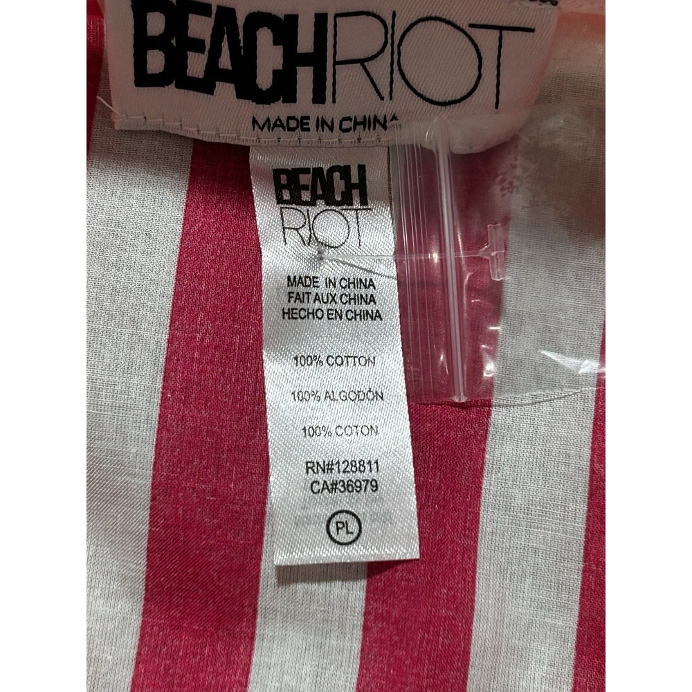 NEW Beach Riot Alexa Top Womens Petite‎ Large White Striped Sunset Long Sleeve - Picture 6 of 7
